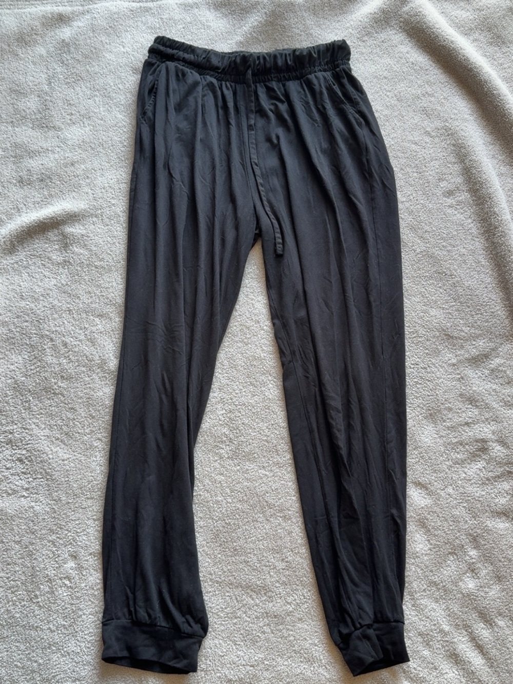 Women's Black Elastic Waist Jogger Pants